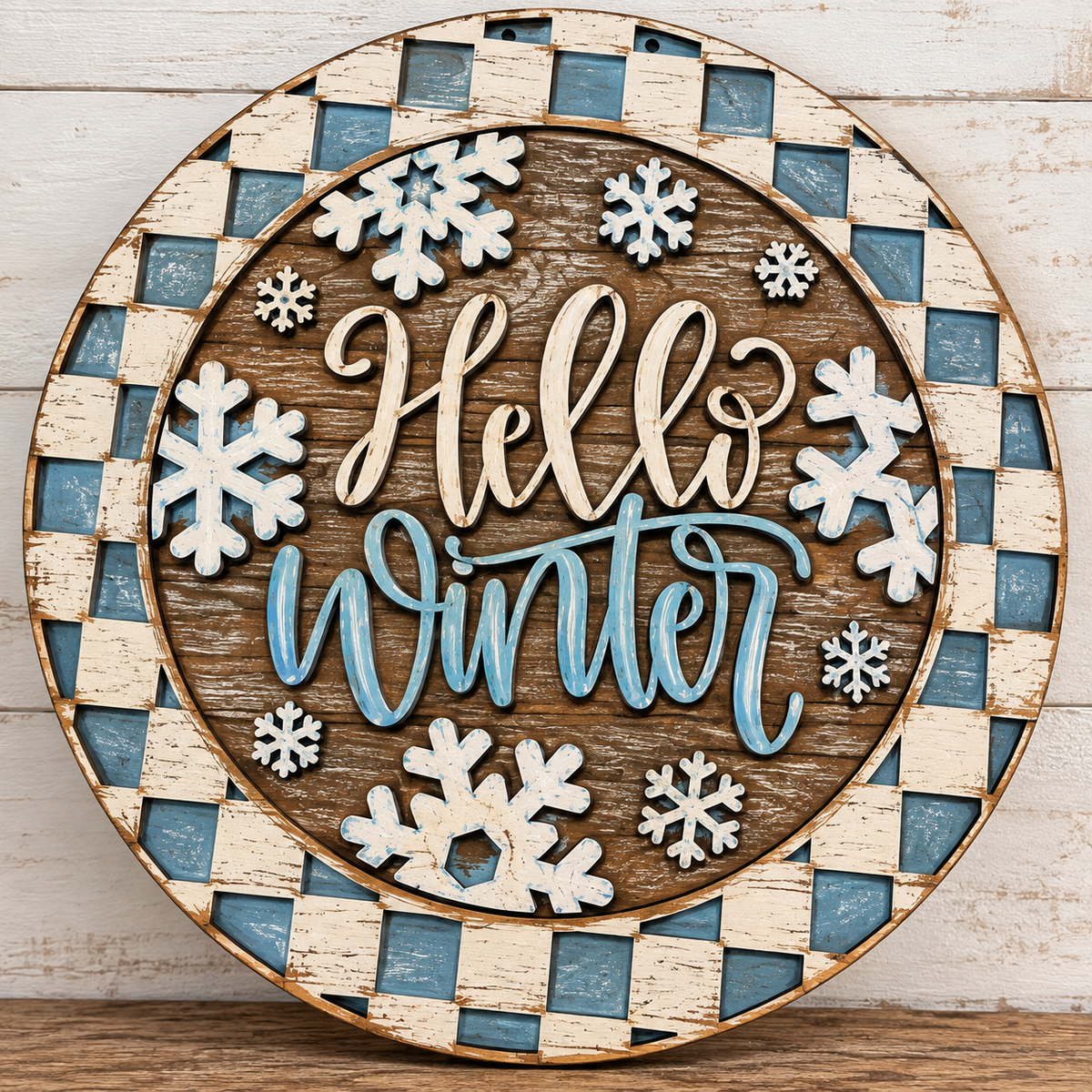 Hello Winter Door Hanger - Unfinished, DIY