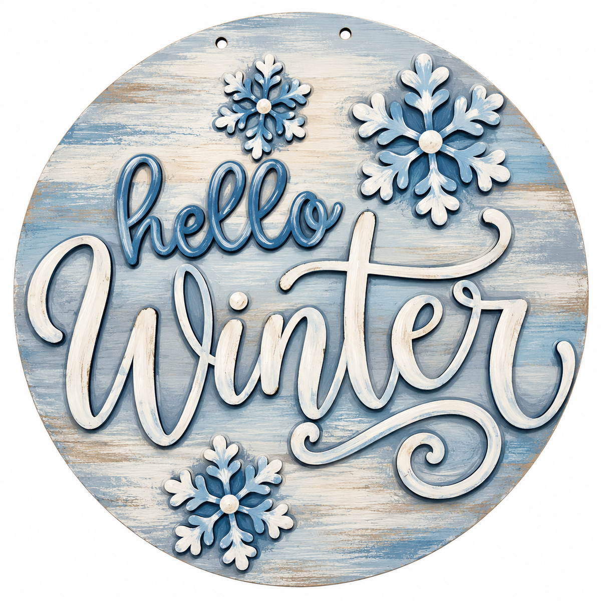 Hello Winter with Snowflakes Door Hanger DIY -