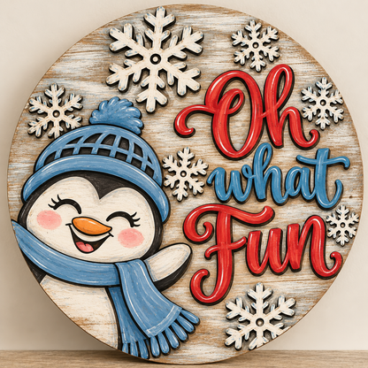 Oh What Fun Door Hanger - Unfinished, DIY