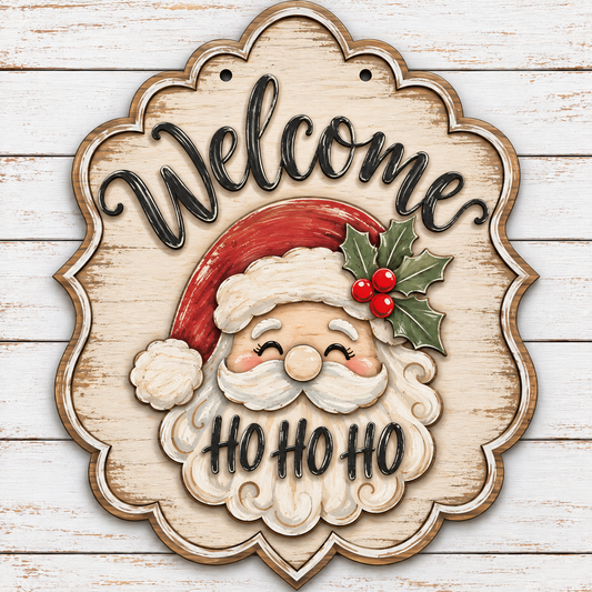 Interchangeable Welcome Santa Door Hanger UNFINISHED