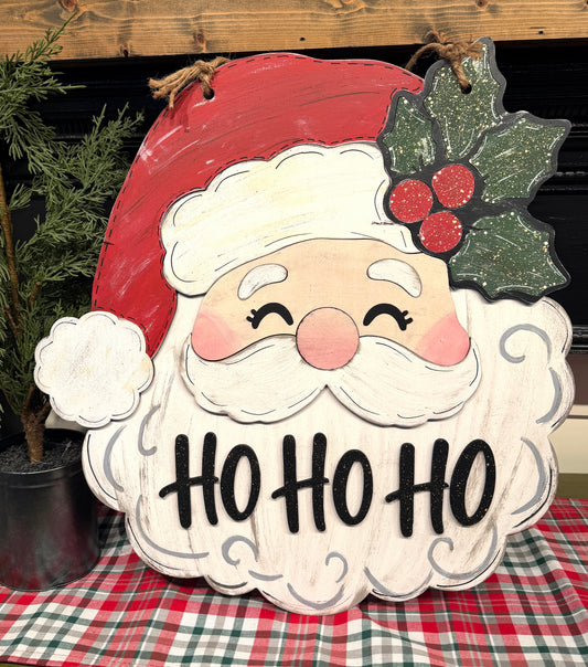 Ho Ho Ho Santa Door Hanger Unfinished DIY