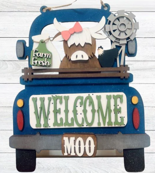 DIY Highland Cow Truck Insert, Interchangeable