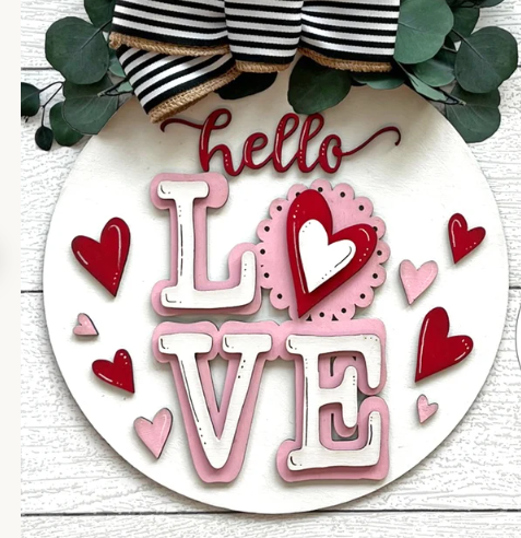 Hello Love Valentine Door Hanger, DIY