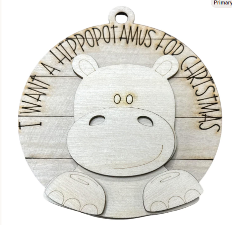DIY I want a Hippopotamus for Christmas Ornament