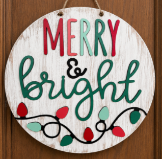 Merry & Bright with Lights Bottom Door Hanger DIY - DH364