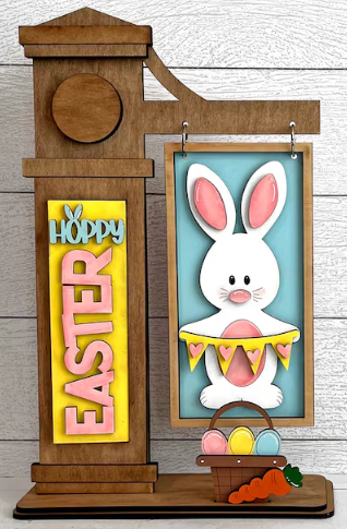 Easter Bunny Hoppy Easter Post Interchangeable, DIY