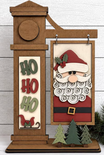 Santa Ho Ho Ho Christmas Post Interchangeable, DIY