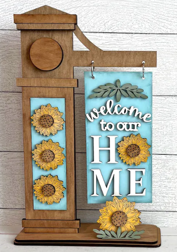 Welcome to Our Home Sunflower Post Interchangeable, DIY