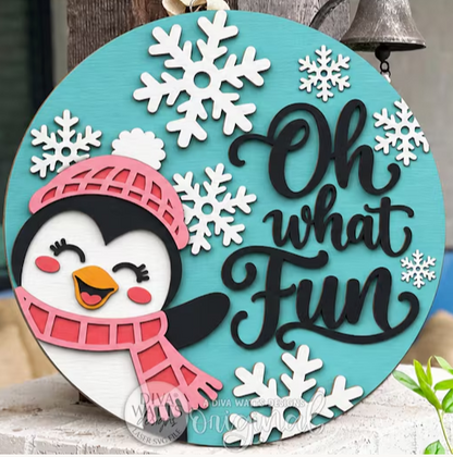 Oh What Fun Door Hanger - Unfinished, DIY