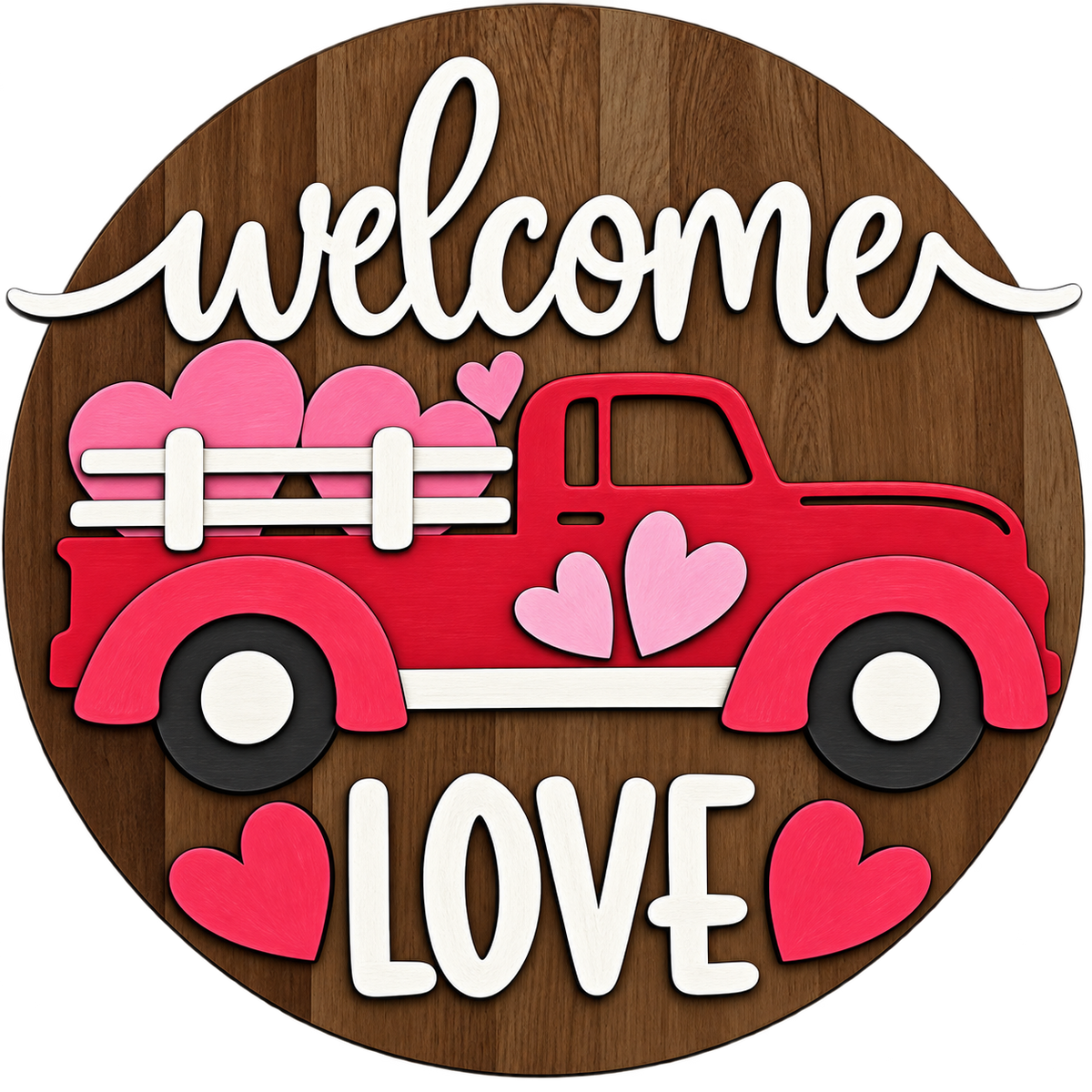 Welcome Love Valentine Truck Door Hanger, DIY