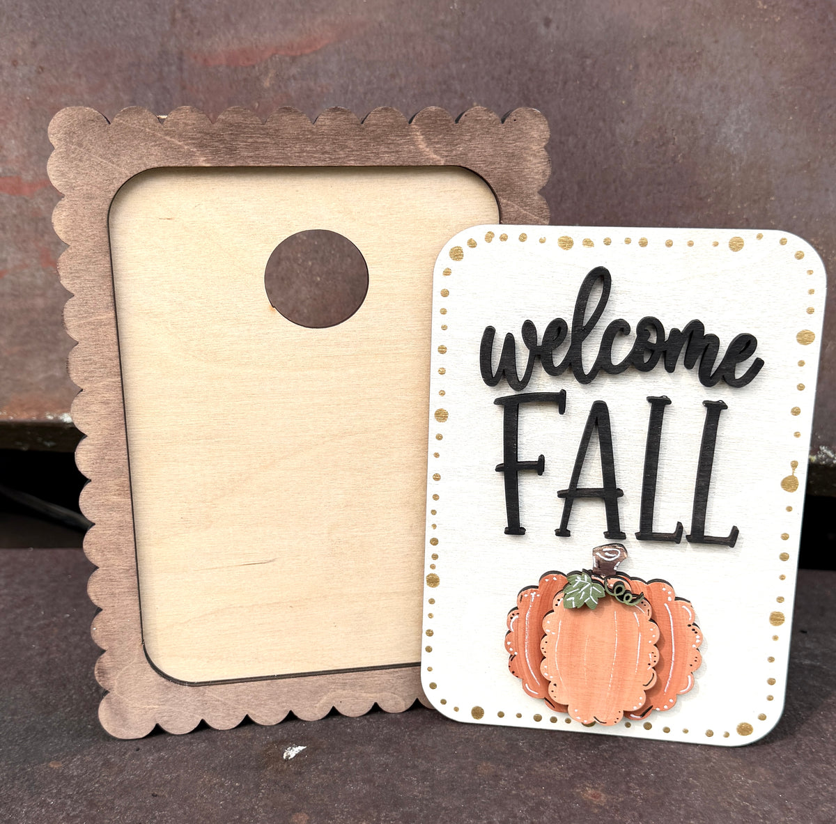 DIY Welcome Fall Mini Shelf Sitter Interchangeable