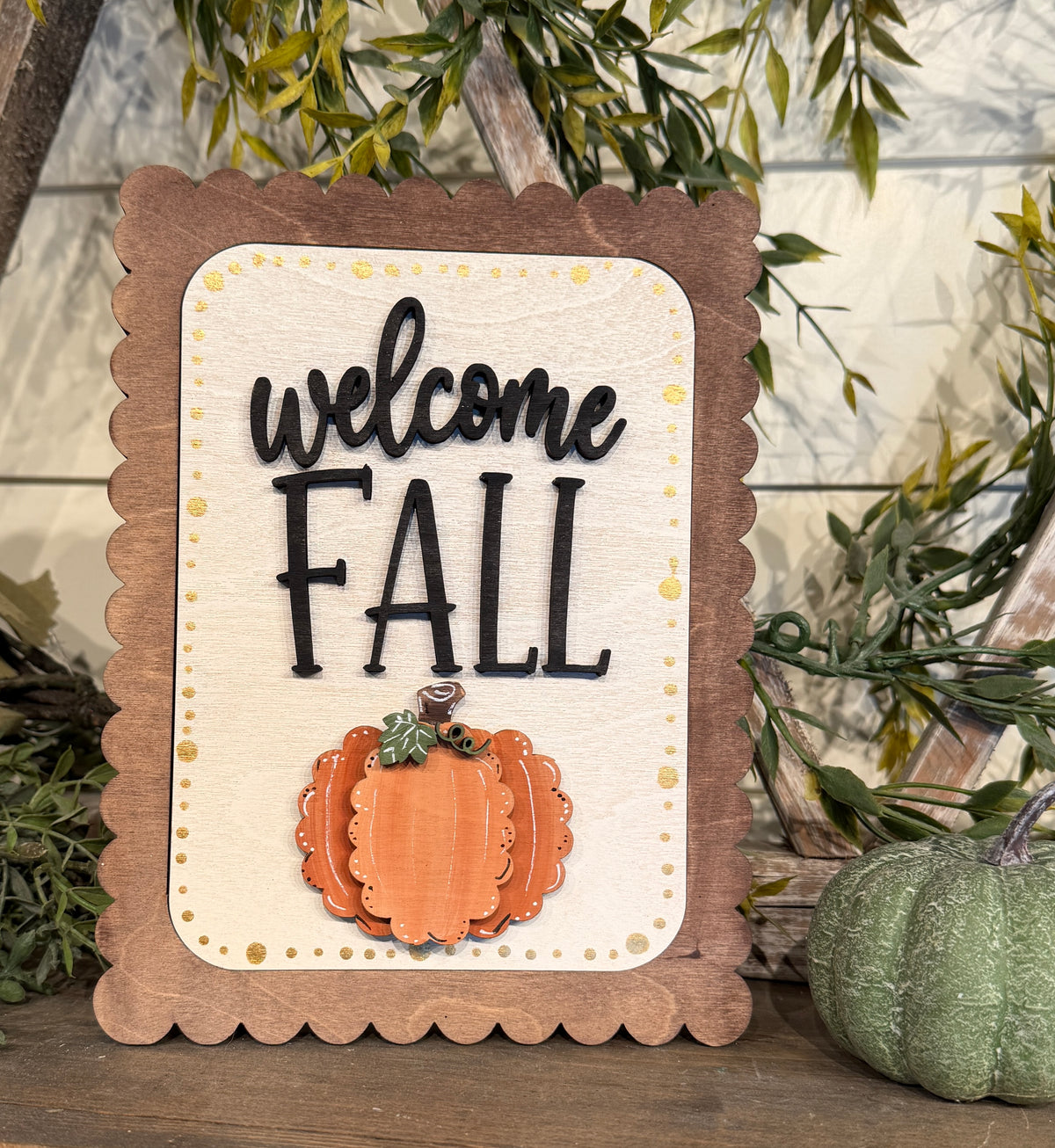 DIY Welcome Fall Mini Shelf Sitter Interchangeable