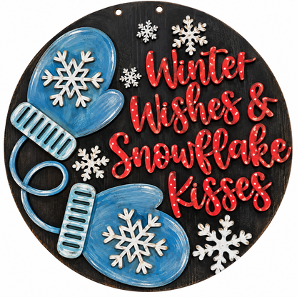 Winter Wishes and Snowflake Kisses Mittens Door Hanger DIY
