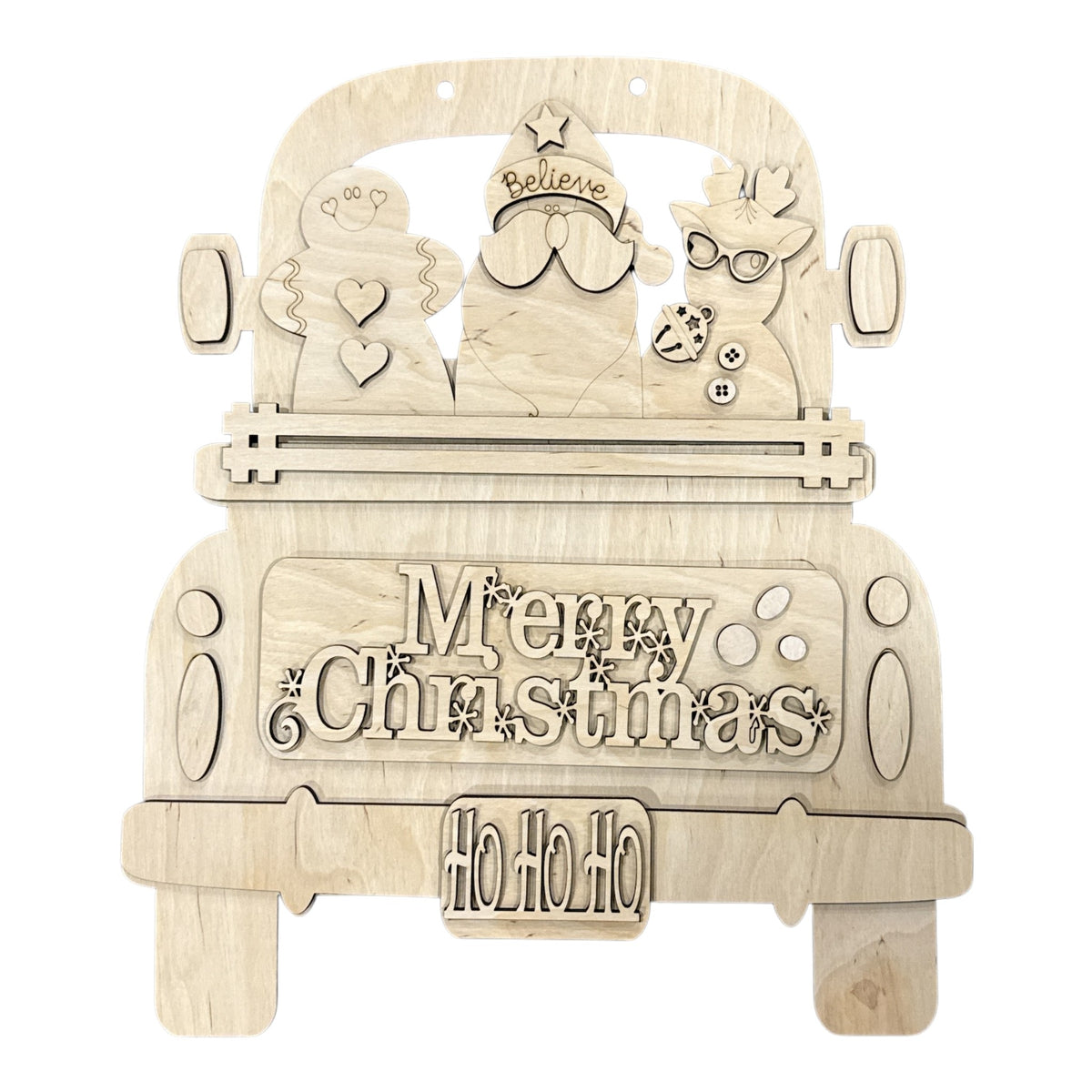 DIY 18" or 22" Merry Christmas Santa and Friends Truck Insert
