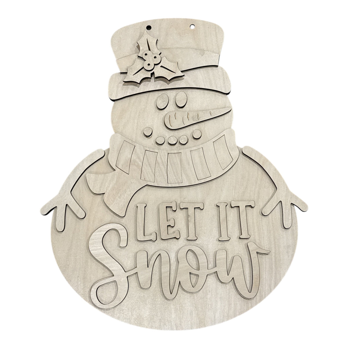 Let It Snow Snowman Door Hanger, Unfinished  Door Hanger