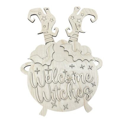 Welcome Witches Door Hanger Unfinished