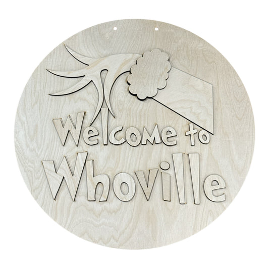 DIY Welcome to Whoville Door Hanger, Unfinished