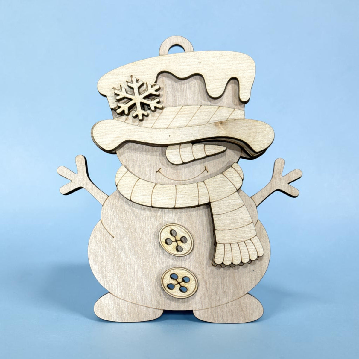 Standing Fluffy Snowman Ornament, DIY