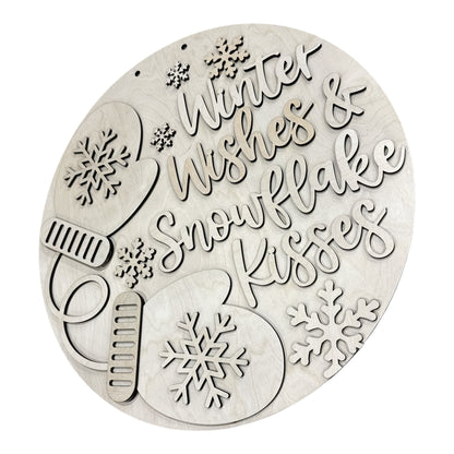 Winter Wishes and Snowflake Kisses Mittens Door Hanger DIY