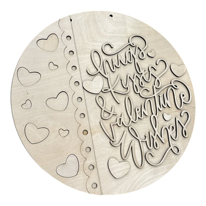 Hugs and Kisses Valentine Wishes Door Hanger, DIY - DH372