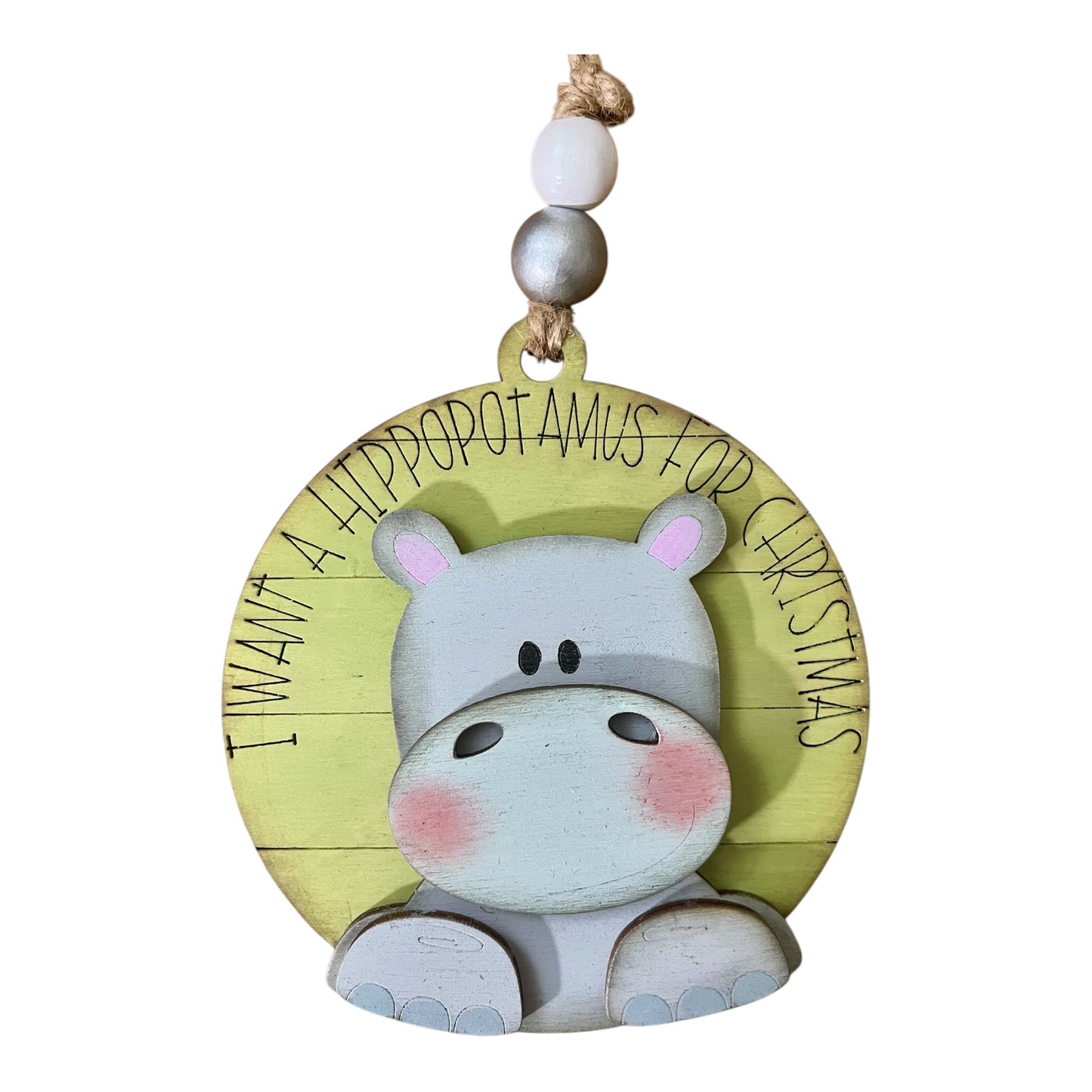 DIY I want a Hippopotamus for Christmas Ornament
