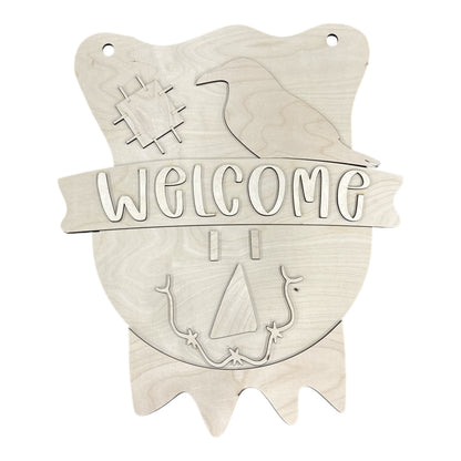 DIY Scarecrow with hat Door Hanger