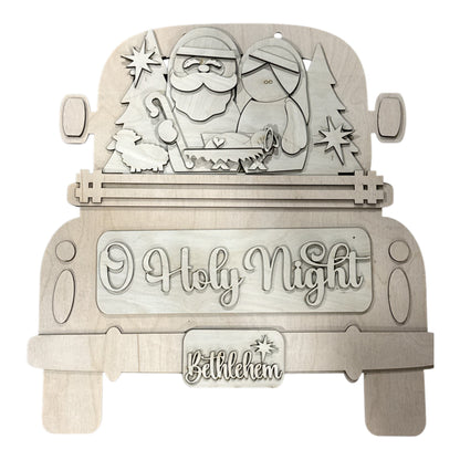 DIY 18" or 22" O Holy Night Nativity Truck Insert