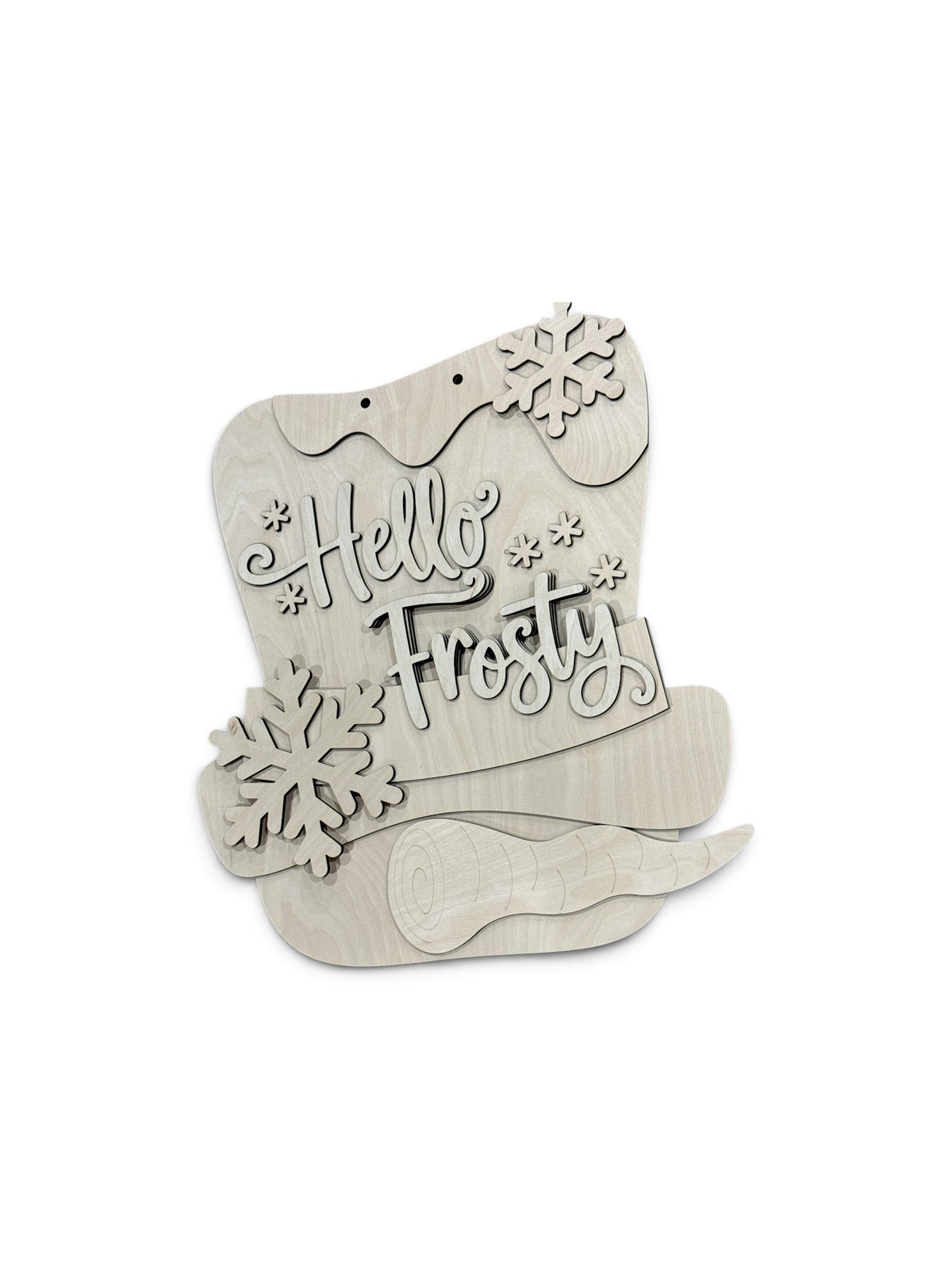 Hello Frosty Snowman Door Hanger Unfinished