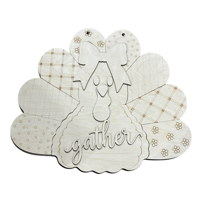 DIY Gather Turkey Pattern Door Hanger