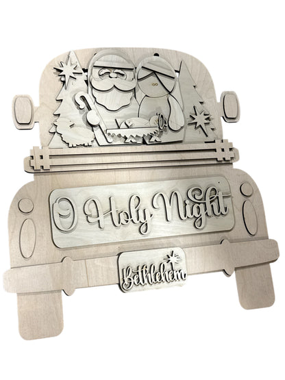 DIY 18" or 22" O Holy Night Nativity Truck Insert