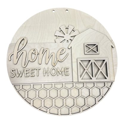 DIY Home Sweet Home Barn WIndmill Door Hanger