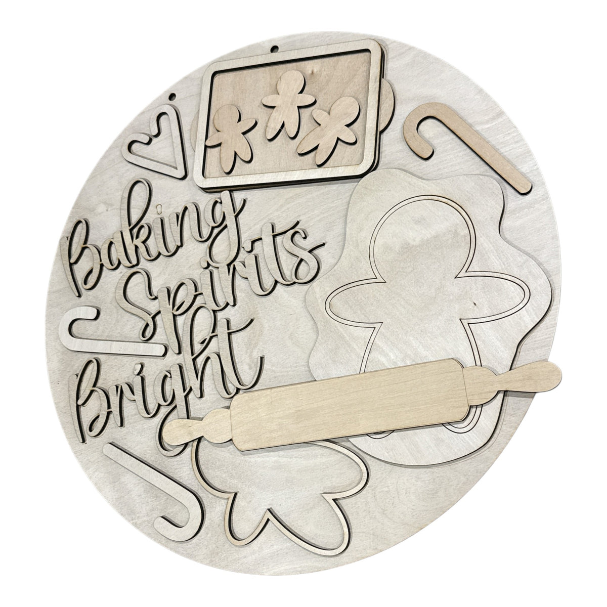 Baking Spirits Bright Gingerbread Door Hanger, Unfinished  Door Hanger