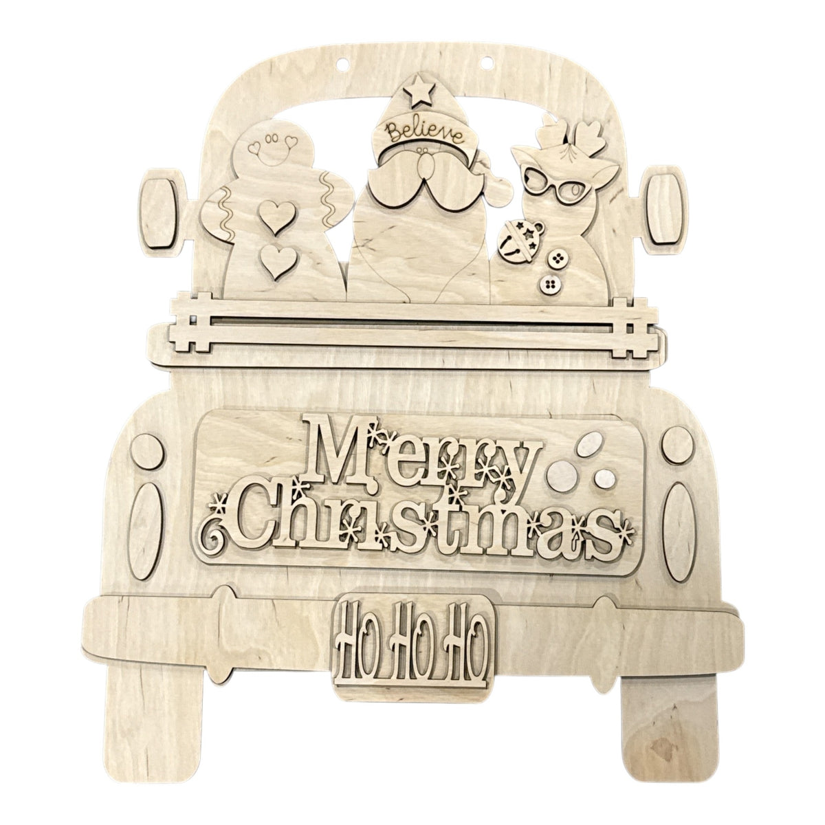 DIY 18" or 22" Merry Christmas Santa and Friends Truck Insert