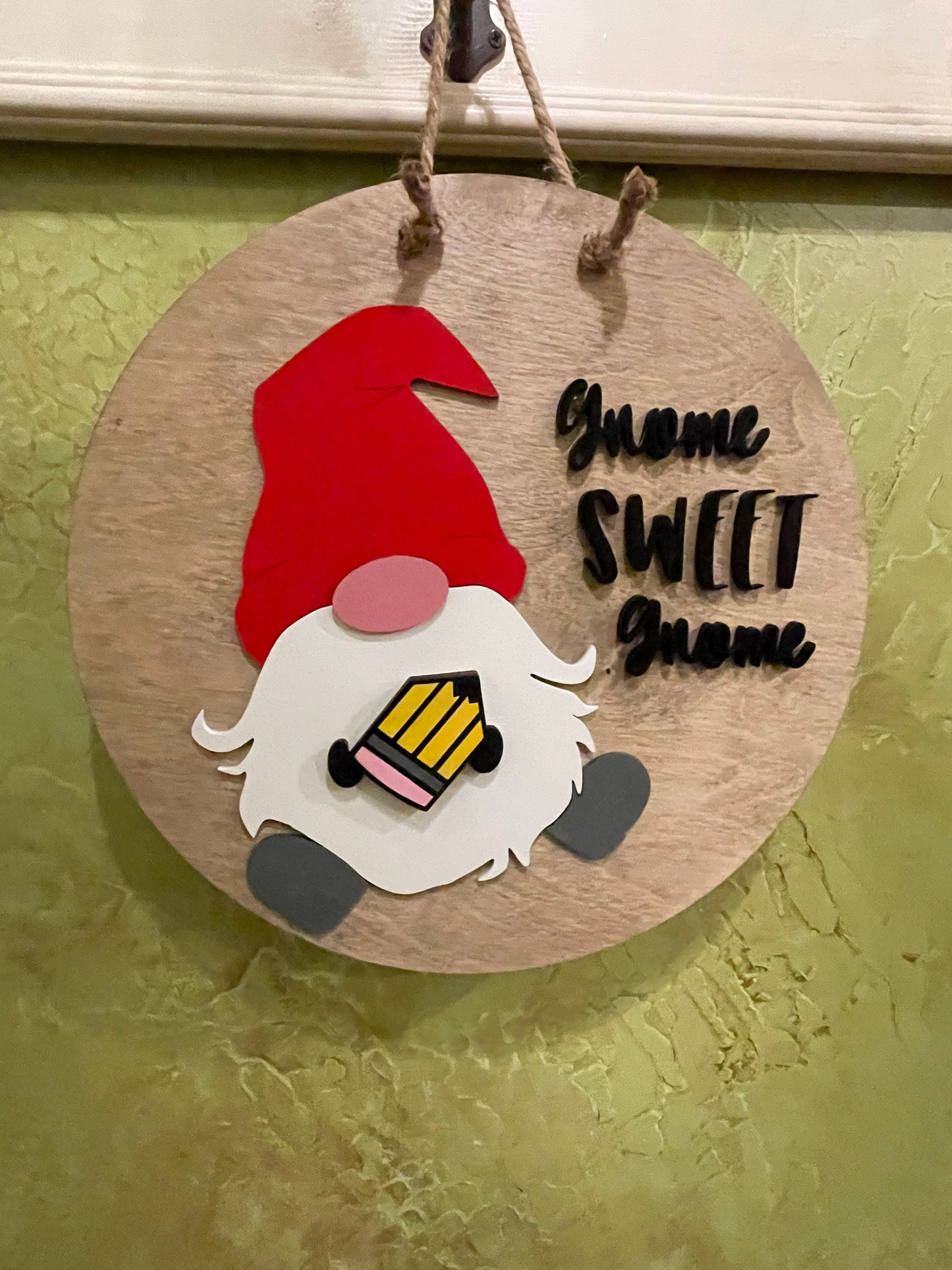 Gnome Sweet Gnome Door Hanger, Interchangeable Gnome Door Decor, DIY Home Decor, Seasonal Gnome Sign, Perfect Gift Giving, Custom Door Sign