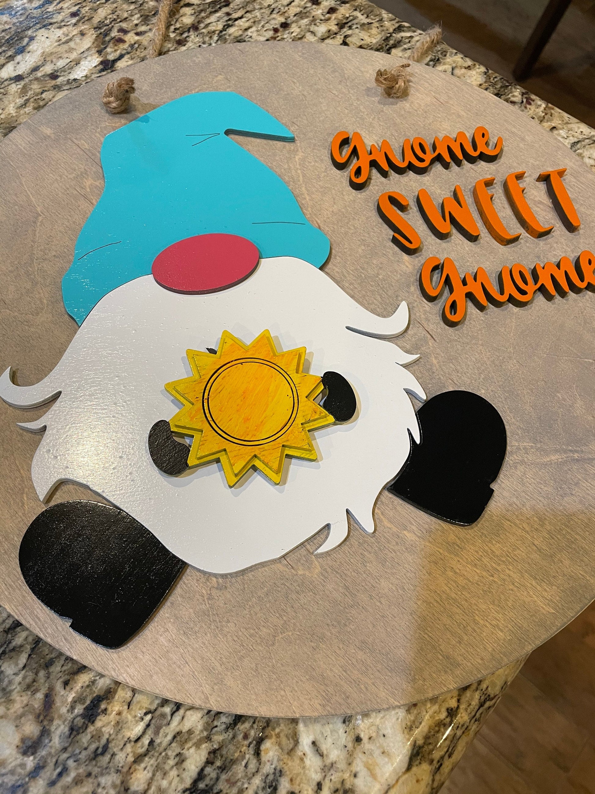 Gnome Sweet Gnome Door Hanger, Interchangeable Gnome Door Decor, DIY Home Decor, Seasonal Gnome Sign, Perfect Gift Giving, Custom Door Sign