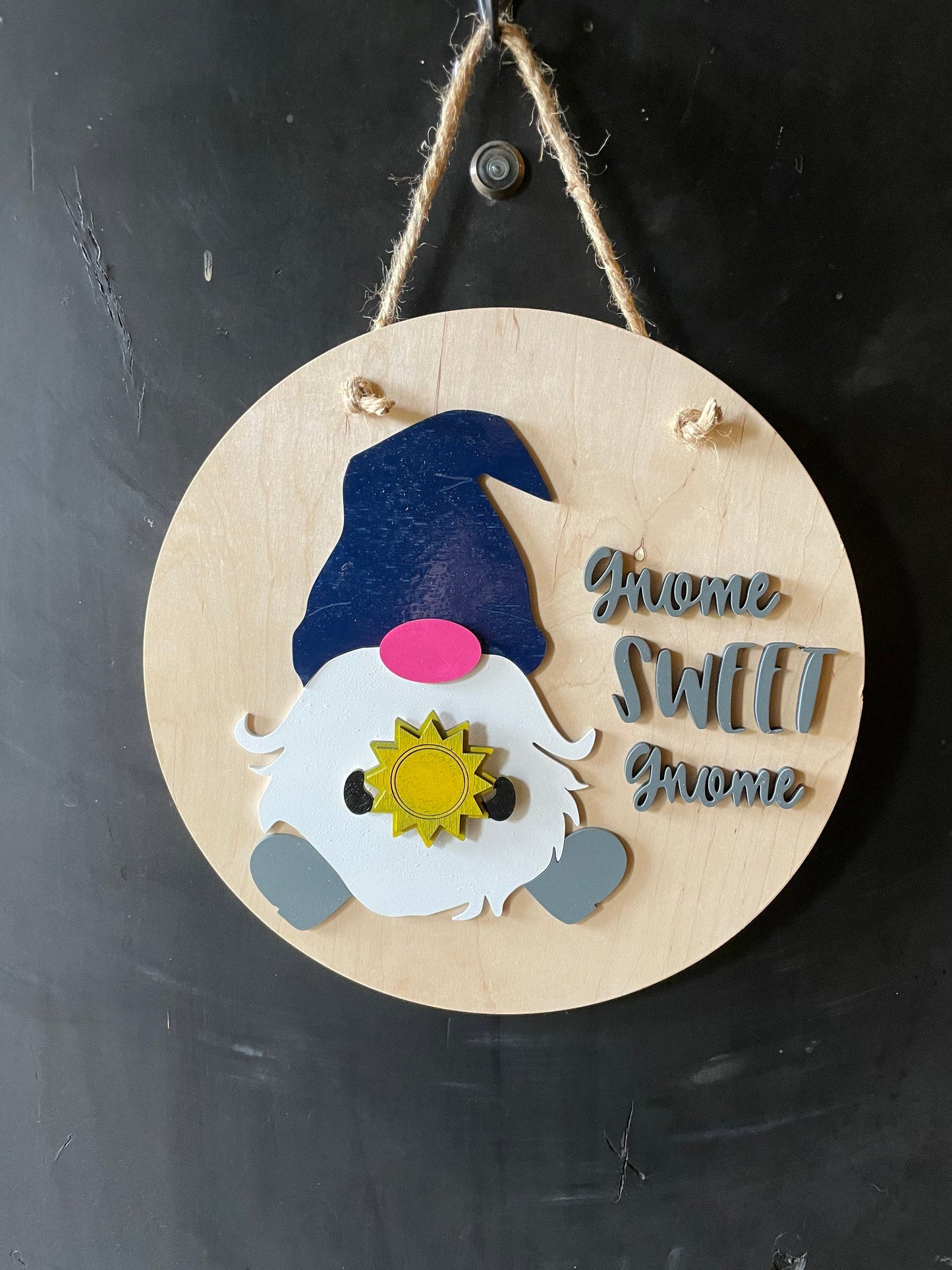 Gnome Sweet Gnome Door Hanger, Interchangeable Gnome Door Decor, DIY Home Decor, Seasonal Gnome Sign, Perfect Gift Giving, Custom Door Sign