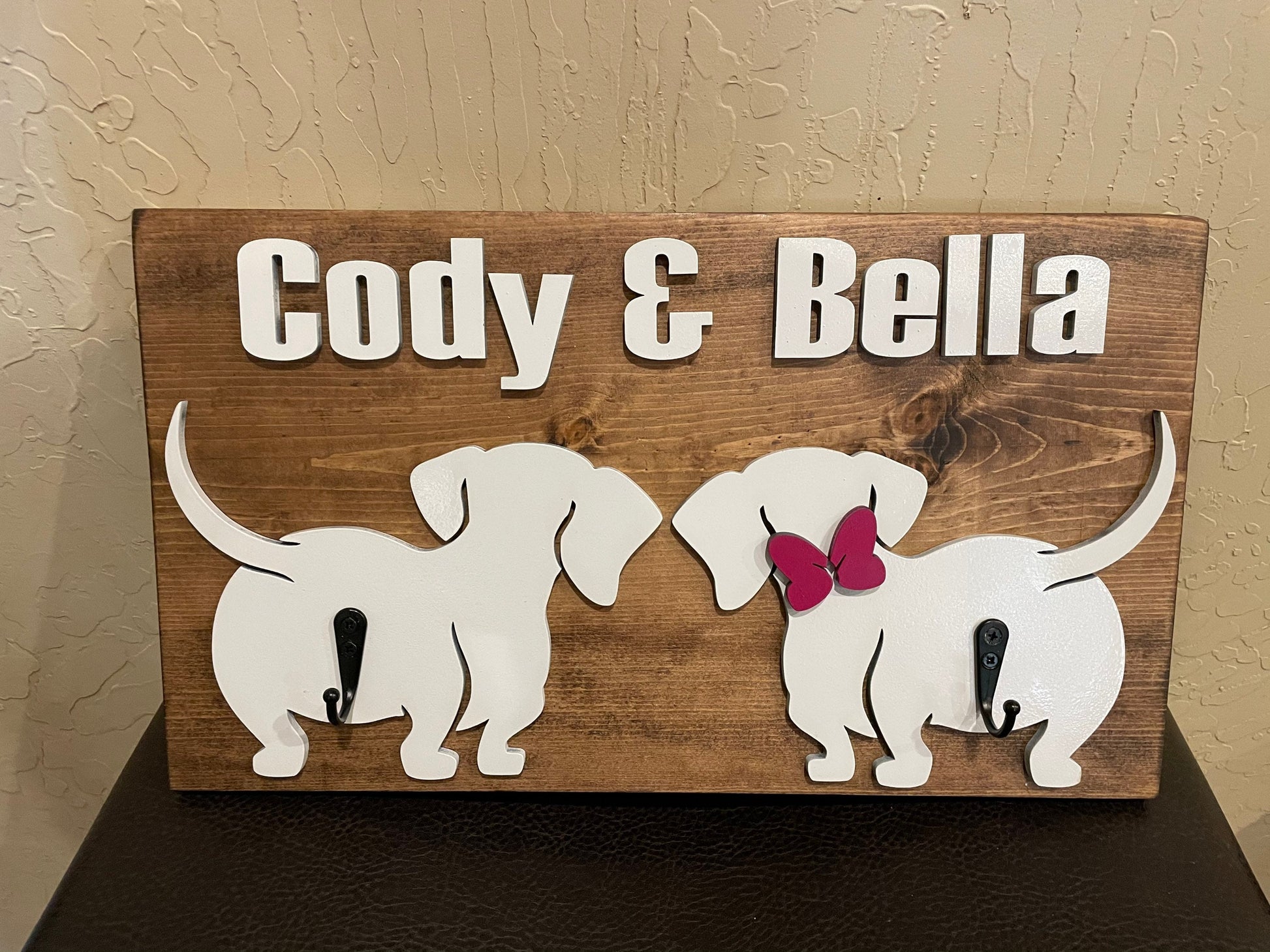 Leash Holder, 3D Dog Leash Holder, Dog Lovers Gift, Custom Dog Leash Hook, Personalized Pet Accessory Organizer, Wall Mounted Leash Hanger