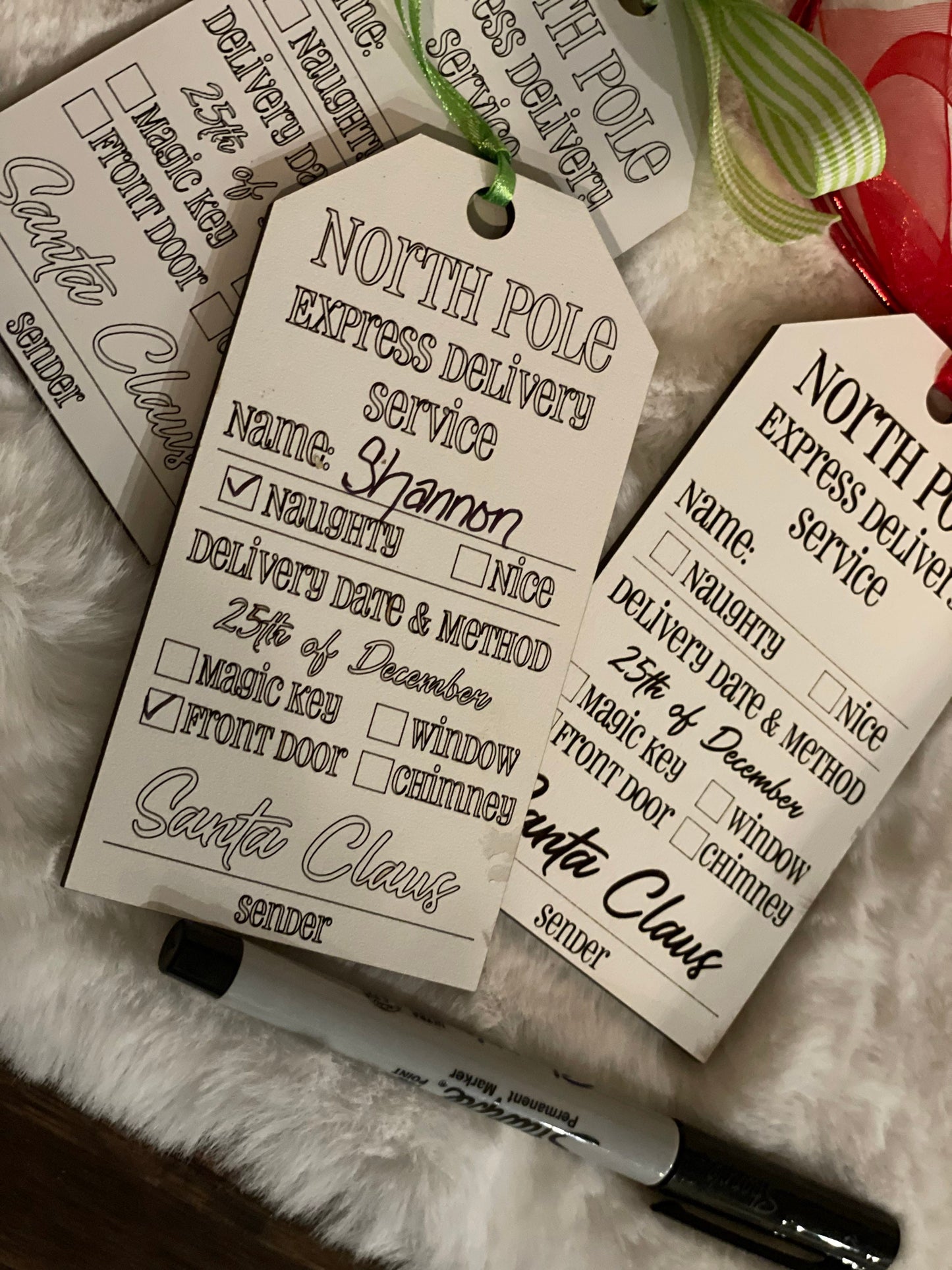 Santa's North Pole Express Gift Tag, Express Delivery, Santa’s Naughty List, Santa tag, gift tag, North pole tag, Personalized, Santa