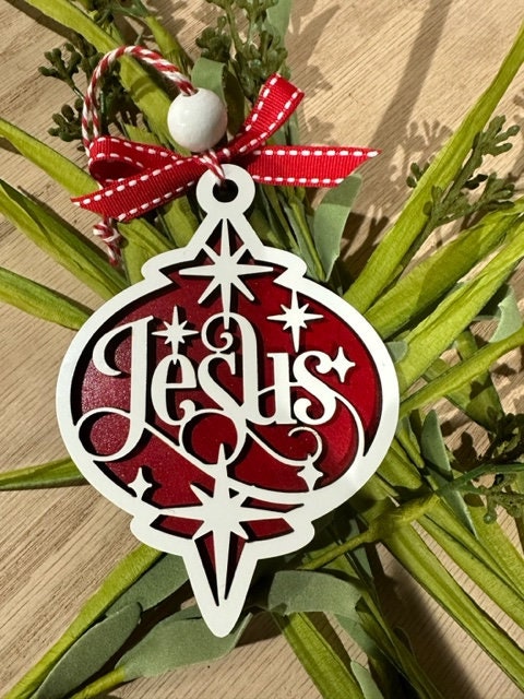 Jesus Christmas Ornament, Christian Holiday Decor, Jesus Ornament, Religious Christmas Ornament, Faith Decoration, Nativity Ornament