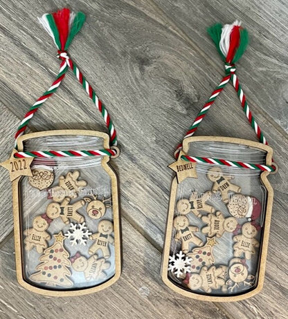 Personalized Gingerbread Ornament, Custom Family Ornament, Gingerbread Christmas Decor, Tree Decoration, Keepsake