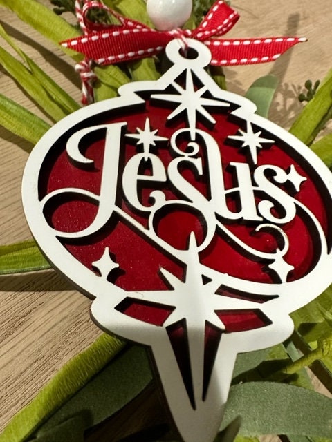 Jesus Christmas Ornament, Christian Holiday Decor, Jesus Ornament, Religious Christmas Ornament, Faith Decoration, Nativity Ornament