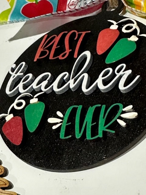 Best Teacher 3D Ornament, Personalized Teacher Gift, Custom Wooden Teacher Ornament, Unique Classroom Decor, Perfect Teacher Appreciation