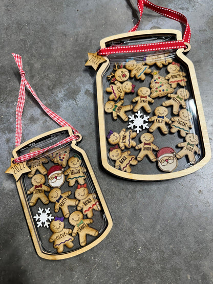 Personalized Gingerbread Ornament, Custom Family Ornament, Gingerbread Christmas Decor, Tree Decoration, Keepsake