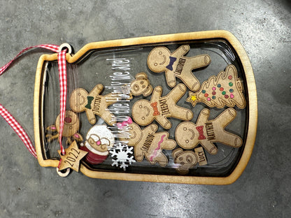 Personalized Gingerbread Ornament, Custom Family Ornament, Gingerbread Christmas Decor, Tree Decoration, Keepsake