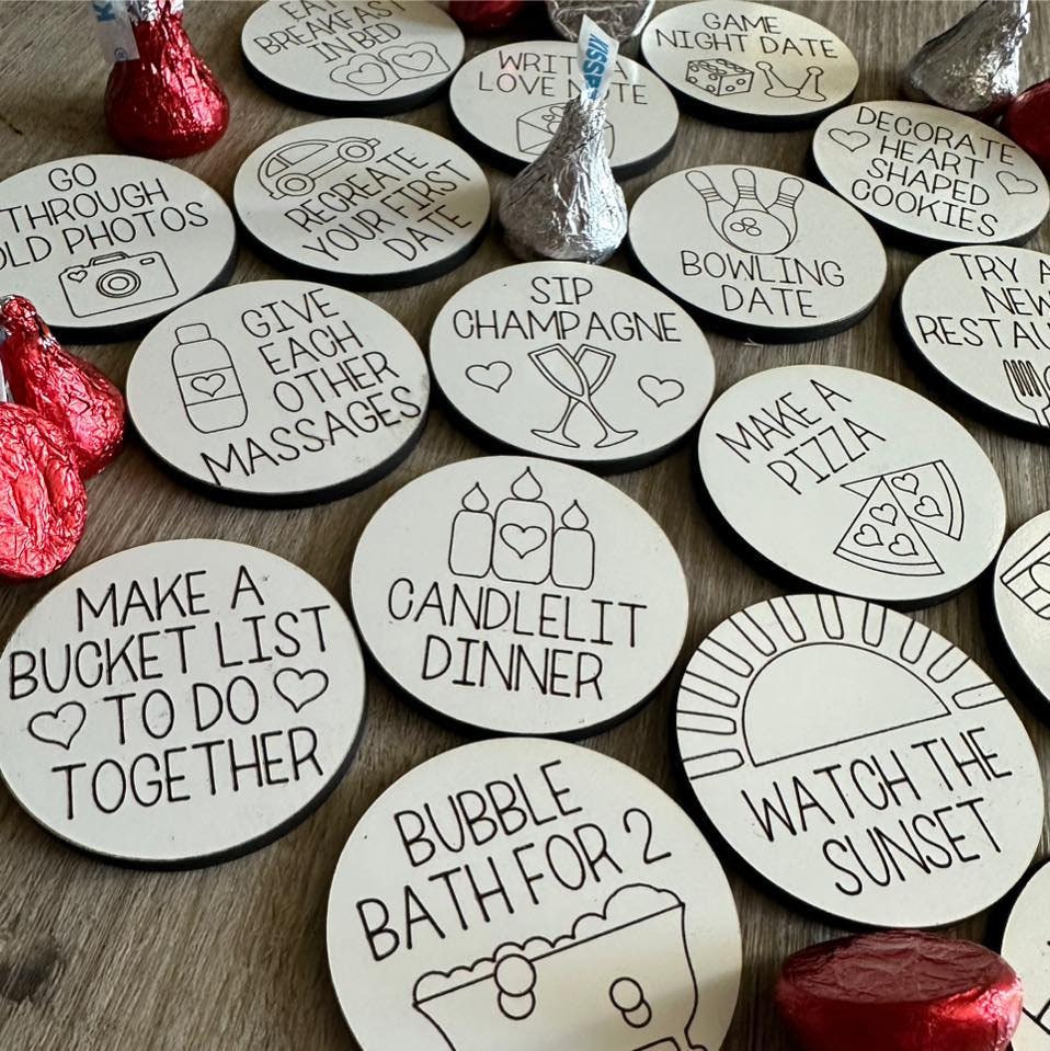 Date Night Tokens / Naughty and Nice Tokens / Fun Tokens / Love Token Set / Bucket List/ Tokens