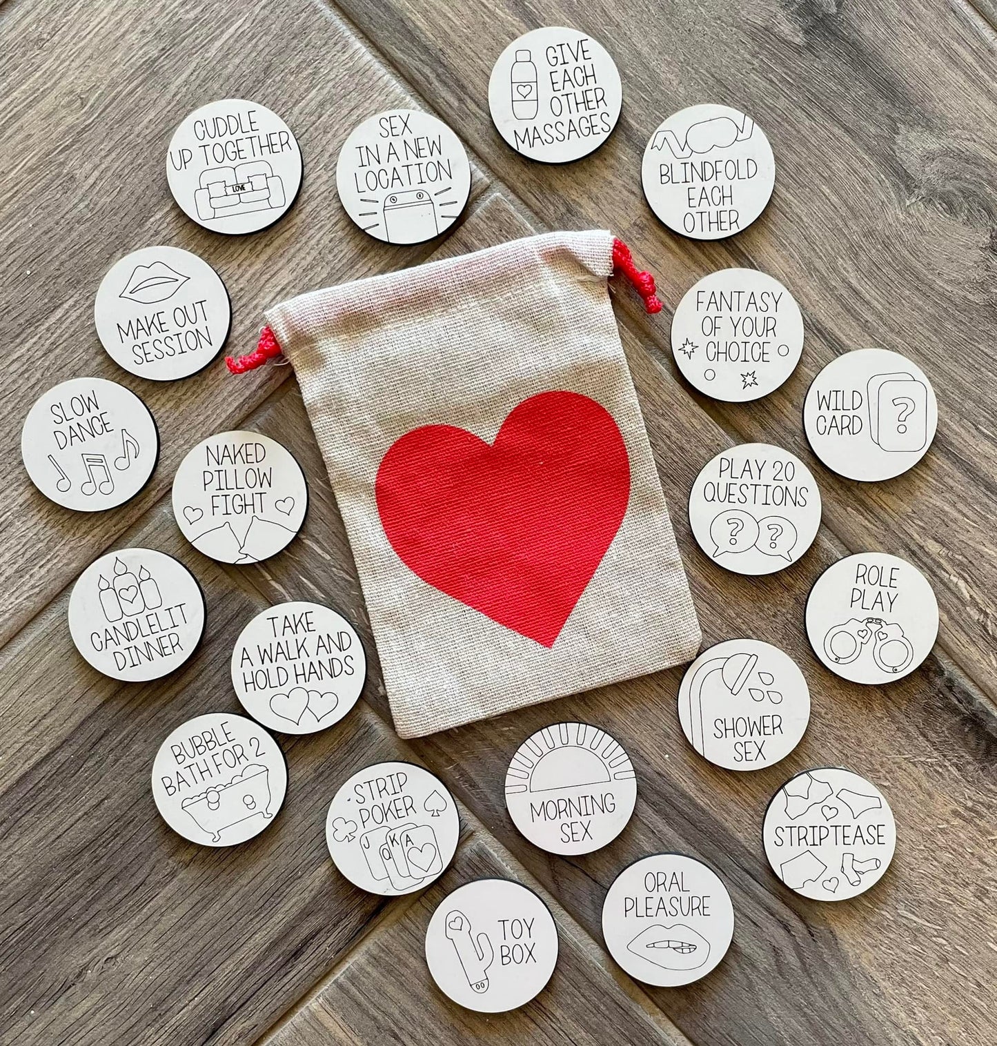 Date Night Tokens / Naughty and Nice Tokens / Fun Tokens / Love Token Set / Bucket List/ Tokens