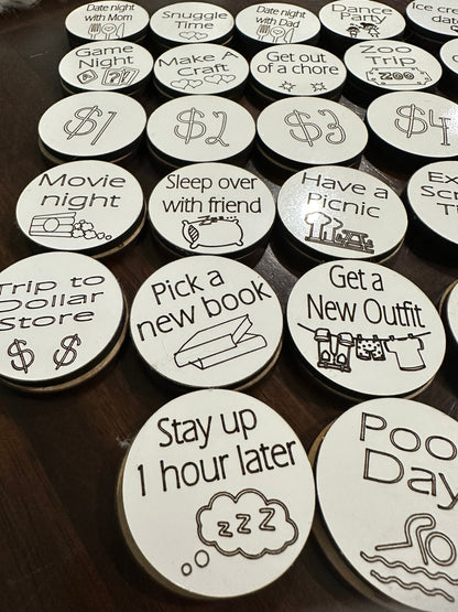 Kids Tokens, Kids Easter Tokens, Fun Tokens, Rewards Token Set, kid’s reward Tokens, Fun Tokens
