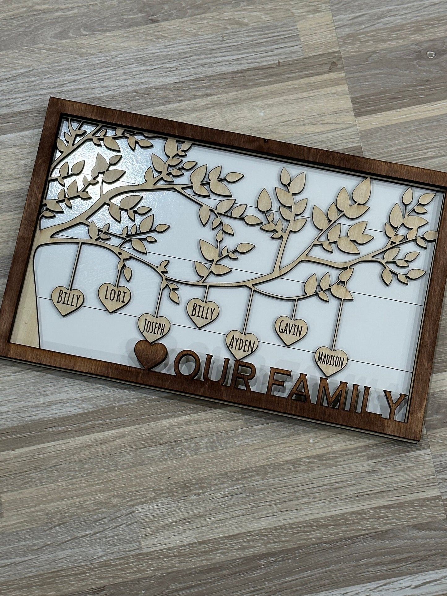 Personalized Wooden Family Tree Sign, Custom Mother’s Day Gift, Gift for Grandma, Family Tree Wall Art, Custom Gift, Unique Family Decor