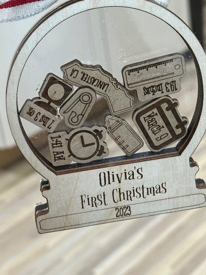 Personalized Baby’s 1st Christmas Ornament, Custom Newborn Ornament, First Keepsake
