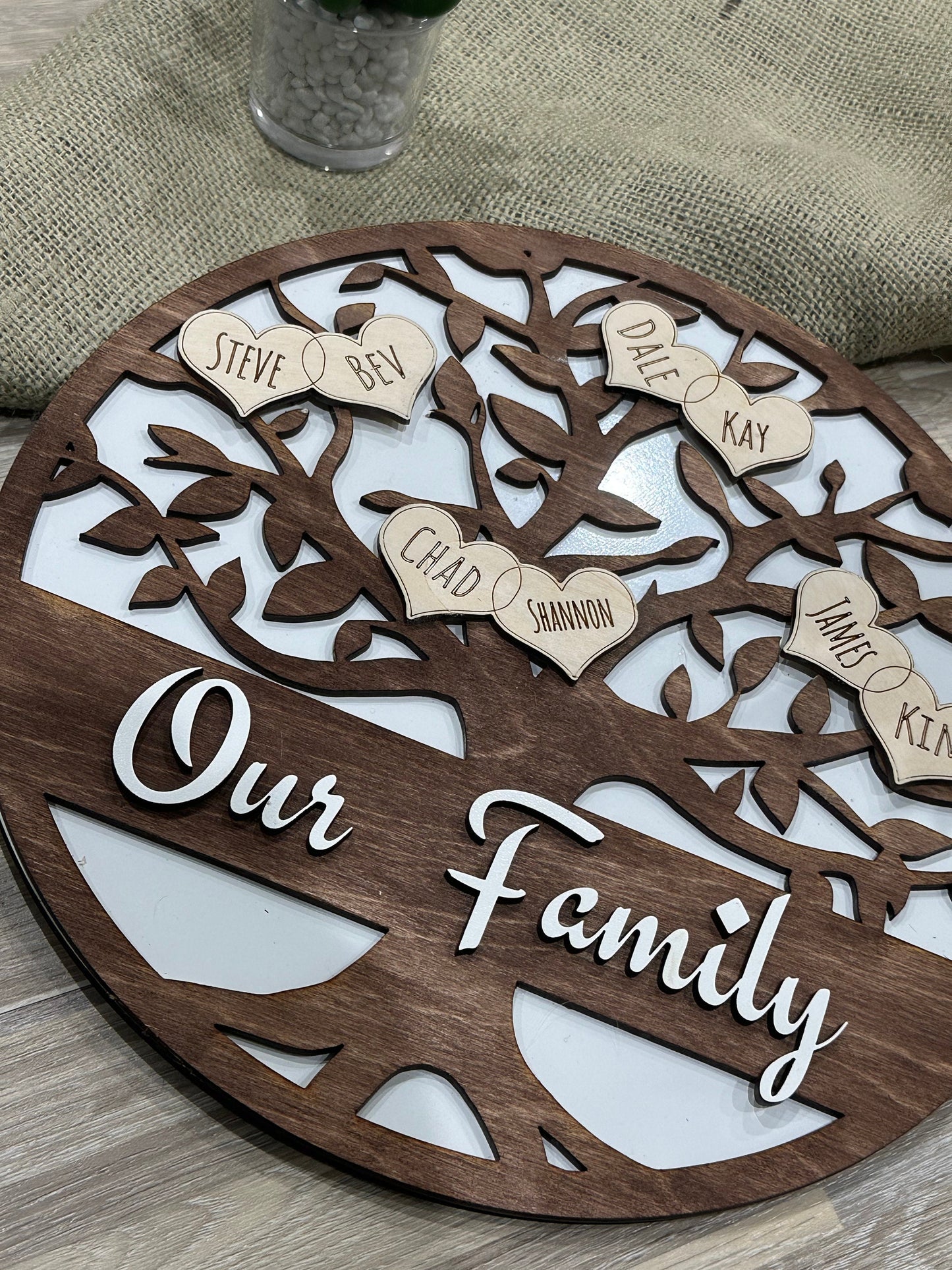 Personalized Wooden Family Tree Sign, Mother’s Day Gift, Gift for Grandma, Family Tree Wall Art, Family Decor, Unique Family Sign